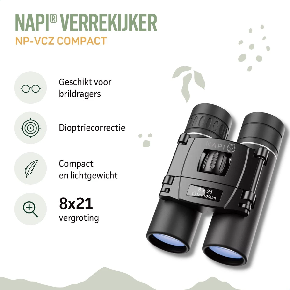 NAPI Verrekijker 8x21 - Compact En Licht - BAK4 - Voor Kinderen & Volwassenen - Hoge Kwaliteit - Inclusief Draagtas En Nekkoord 4 NAPI Verrekijker 8x21 - Compact En Licht - BAK4 - Voor Kinderen & Volwassenen - Hoge Kwaliteit - Inclusief Draagtas En Nekkoord - Afbeelding 2