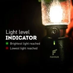 Favour L0818 Retro Camping Lamp Oplaadbaar LED, 320 Lumen, IP64 Waterdicht, Draagbare Kampeerlamp, Tentlamp, Acculamp, Traploos Dimbare Lamp Incl. Kaarslicht-modus, Groen -Bol 1200x1200 1164