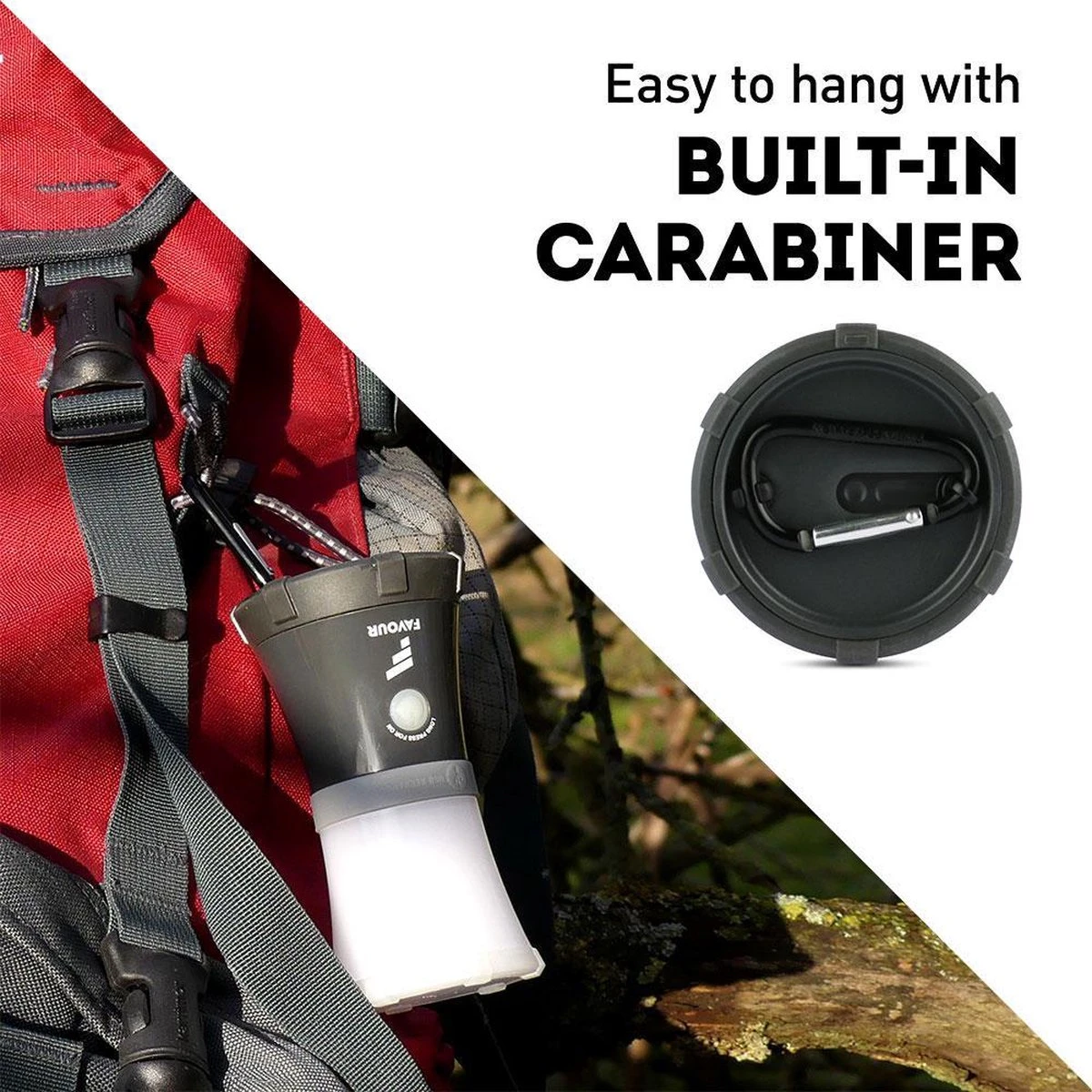 Favour L0717 Camping Lamp Oplaadbaar LED, 200 Lumen, IPX7 Waterdicht, Drijvend, Schokbestendig, Draagbare Kampeerlamp, Tentlamp, Vislamp, Geïntegreerde Oplaadbare Batterij 7 Favour L0717 Camping Lamp Oplaadbaar LED, 200 Lumen, IPX7 Waterdicht, Drijvend, Schokbestendig, Draagbare Kampeerlamp, Tentlamp, Vislamp, Geïntegreerde Oplaadbare Batterij - Afbeelding 5