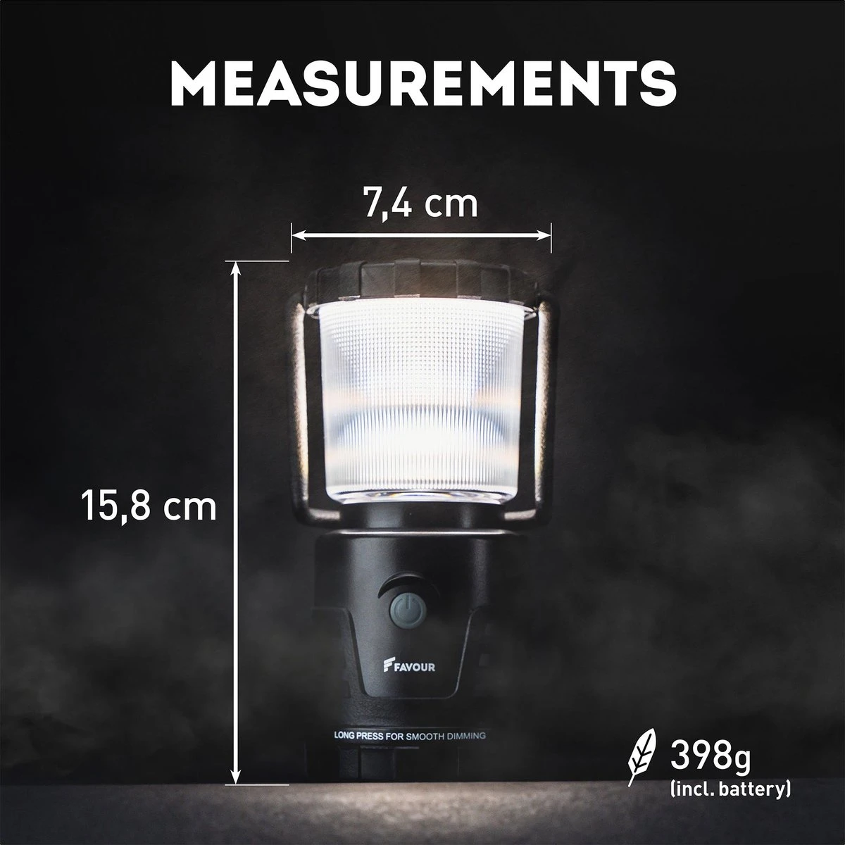 Favour L1061 Camping Lamp LED, 875 Lumen, IP64, Waterdicht, Draagbare Kampeerlamp, Tentlamp, Schokbestendig, 4 Verschillende Lichtmodi Incl Kaarslicht-modus, Afneembaar Deksel, Handig & Compact Formaat 4 Favour L1061 Camping Lamp LED, 875 Lumen, IP64, Waterdicht, Draagbare Kampeerlamp, Tentlamp, Schokbestendig, 4 Verschillende Lichtmodi Incl Kaarslicht-modus, Afneembaar Deksel, Handig & Compact Formaat - Afbeelding 2