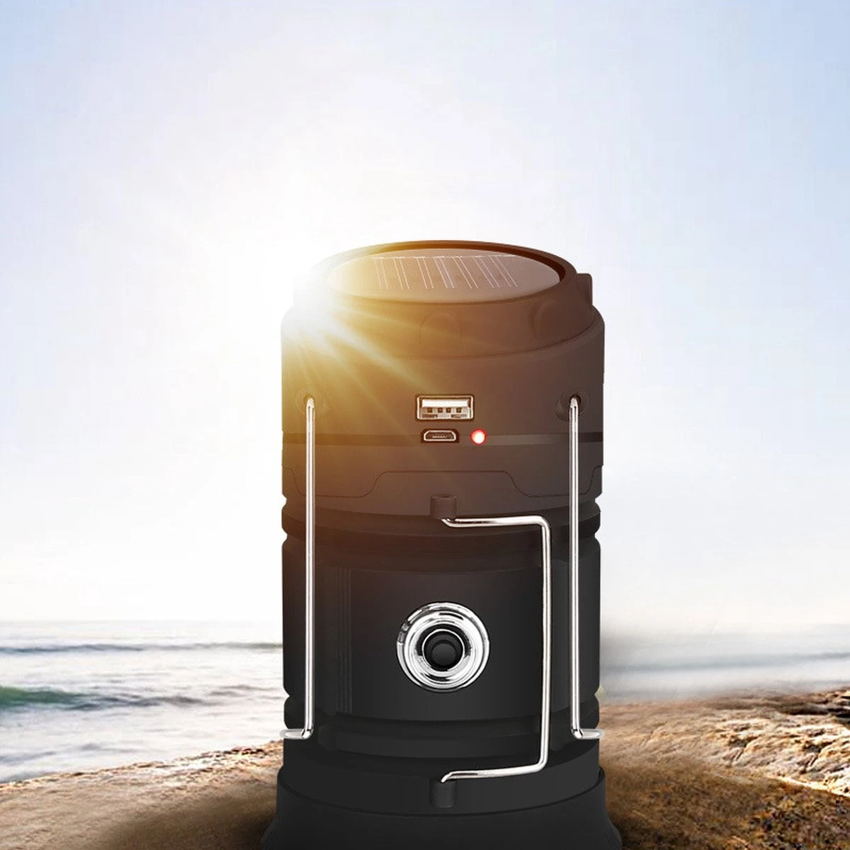 Merkloos Xtraworks - Multifunctionele Solar LED Campinglamp Met Handvatten - IPX 45 Waarde, USB-lader En Powerbank - Mat Zwart 13 Merkloos Xtraworks - Multifunctionele Solar LED Campinglamp Met Handvatten - IPX 45 Waarde, USB-lader En Powerbank - Mat Zwart - Afbeelding 11