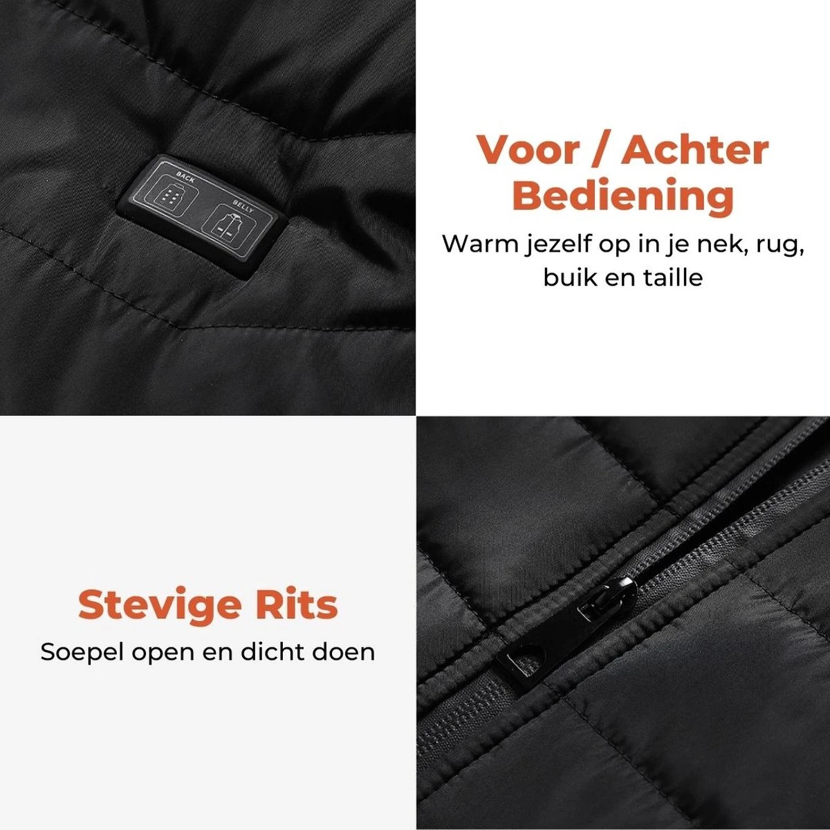 Basila® Elektrische Bodywarmer Met Powerbank - S/M - 11 Heating Zones - Tot 65°C - Thermo Kleding - Heated Vest - Elektrische Kleding - Thermo Vest - Verwarmde Vest - Verwarmde Bodywarmer 5 Basila® Elektrische Bodywarmer Met Powerbank - S/M - 11 Heating Zones - Tot 65°C - Thermo Kleding - Heated Vest - Elektrische Kleding - Thermo Vest - Verwarmde Vest - Verwarmde Bodywarmer - Afbeelding 3