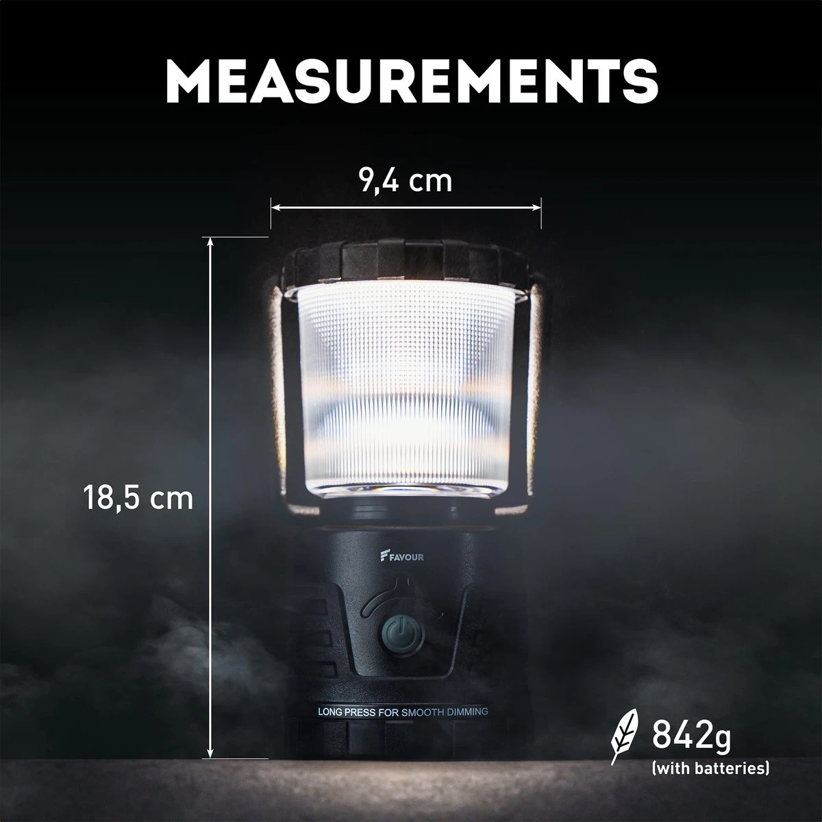Favour L0434 Camping Lamp LED, 1105 Lumen, IP64, Waterdicht, Draagbare Kampeerlamp, Tentlamp, Schokbestendig, 4 Verschillende Lichtmodi Inclusief Kaarslicht-modus, Afneembaar Deksel & Compact Formaat 4 Favour L0434 Camping Lamp LED, 1105 Lumen, IP64, Waterdicht, Draagbare Kampeerlamp, Tentlamp, Schokbestendig, 4 Verschillende Lichtmodi Inclusief Kaarslicht-modus, Afneembaar Deksel & Compact Formaat - Afbeelding 2