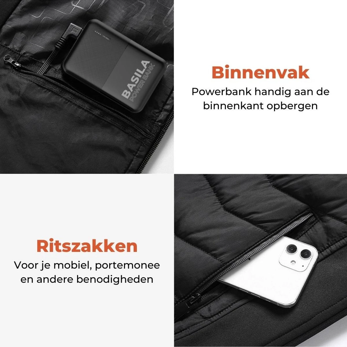 Basila® Elektrische Bodywarmer Met Powerbank - S/M - 11 Heating Zones - Tot 65°C - Thermo Kleding - Heated Vest - Elektrische Kleding - Thermo Vest - Verwarmde Vest - Verwarmde Bodywarmer 11 Basila® Elektrische Bodywarmer Met Powerbank - S/M - 11 Heating Zones - Tot 65°C - Thermo Kleding - Heated Vest - Elektrische Kleding - Thermo Vest - Verwarmde Vest - Verwarmde Bodywarmer - Afbeelding 9