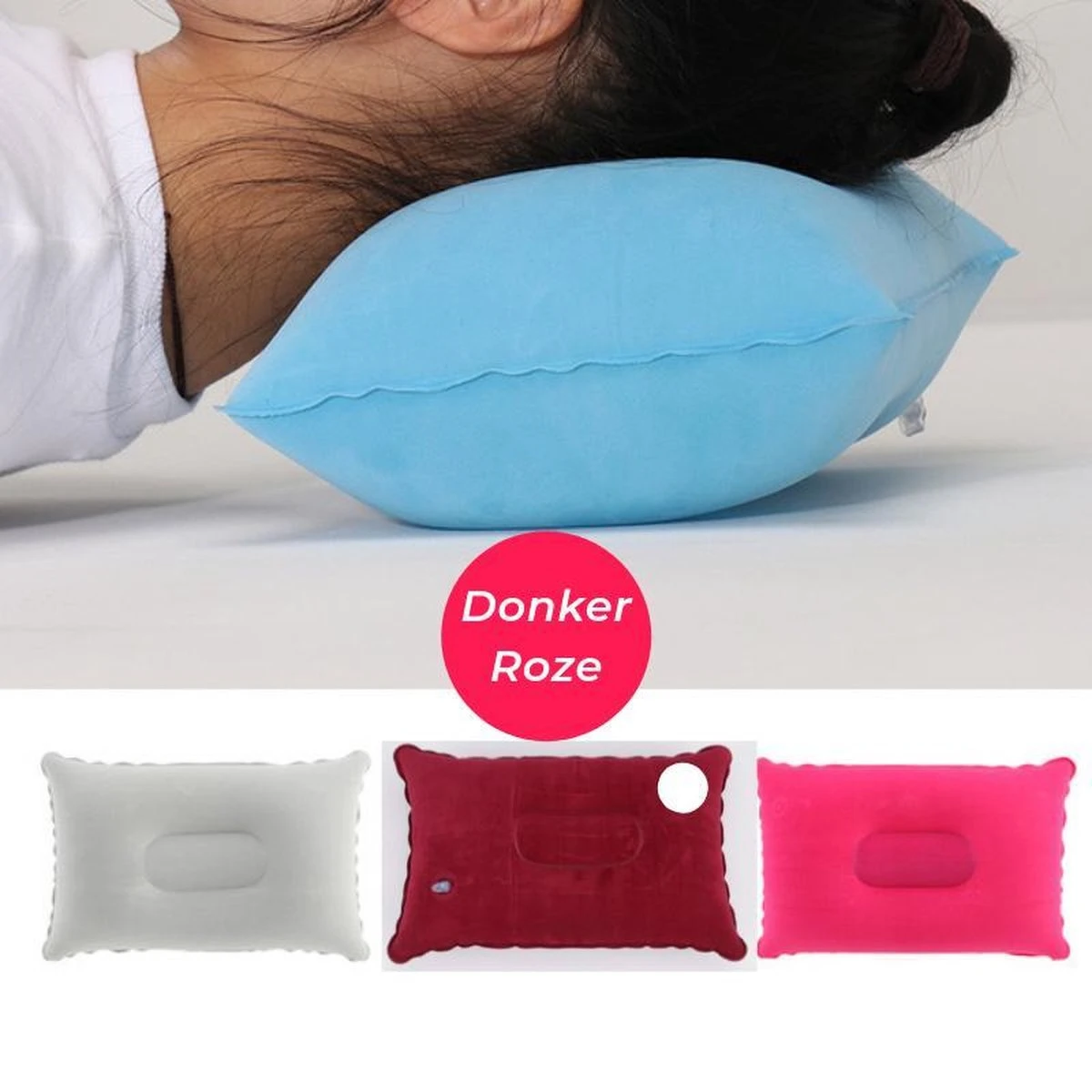 Reiskussen - Opblaasbaar Kampeer Kussen – Hippyfy – Strand Kussen - Zachte Lounge Kussen - Festival Kussen – Picknick Kussen - Vliegtuig Kussen – Hoofdkussentje - Kamperen – Op Reis – Opblaasbare Kussentje – Donker Roze 7 Reiskussen - Opblaasbaar Kampeer Kussen – Hippyfy – Strand Kussen - Zachte Lounge Kussen - Festival Kussen – Picknick Kussen - Vliegtuig Kussen – Hoofdkussentje - Kamperen – Op Reis – Opblaasbare Kussentje – Donker Roze - Afbeelding 5