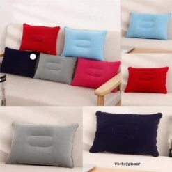 Reiskussen - Kampeer Kussen – Hippyfy – Strand Kussen - Zachte Opblaasbare Kussen – Kleine Kampeer Kussen - Festival Kussen – Picknick Kussen - Vliegtuig Kussen – Hoofdkussentje - Kamperen – Op Reis – Opblaasbare Kussentje – Donkerblauw -Bol 1200x1200 1316