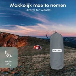 AirFeel Opblaasbaar Slaapmatje - Ingebouwde Pomp En Kussen - Lichtgewicht - 196 X 60 X 6cm - Gray -Bol 1200x1200 1338