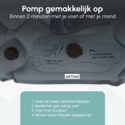 AirFeel Opblaasbaar Slaapmatje - Ingebouwde Pomp En Kussen - Lichtgewicht - 196 X 60 X 6cm - Gray -Bol 1200x1200 1339