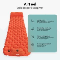 AirFeel Lichtgewicht Opsblaasbaar Slaapmatje - Ingebouwde Pomp En Kussen - 196 X 60 X 6 Cm - Orange 12 AirFeel Lichtgewicht Opsblaasbaar Slaapmatje - Ingebouwde Pomp En Kussen - 196 X 60 X 6 Cm - Orange -Bol 1200x1200 1355