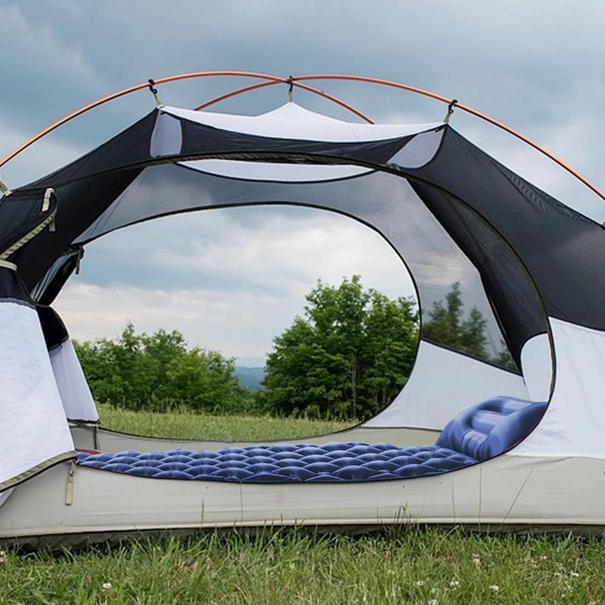 TRVLMORE Slaapmat - Zelfopblazend - 1 Persoons - Ingebouwde Pomp En Kussen - Blauw 11 TRVLMORE Slaapmat - Zelfopblazend - 1 Persoons - Ingebouwde Pomp En Kussen - Blauw - Afbeelding 9