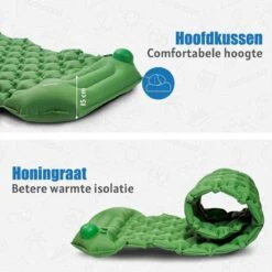 TRVLMORE Slaapmat - Zelfopblazend - 1 Persoons - Ingebouwde Pomp En Kussen - Groen -Bol 1200x1200 1382