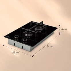 Illuminosa Domino Gaskookplaat 2-pits Sabaf Branders Glaskeramiek -Bol 1200x1200 1434
