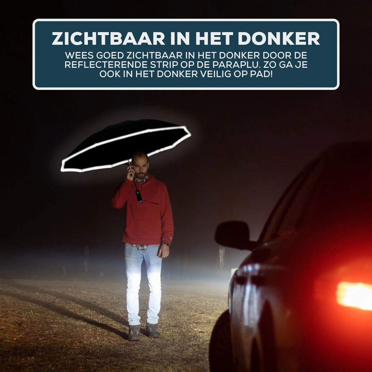 Stormparaplu - Opvouwbaar - 105 CM - Paraplu - Automatisch In En Uit Klapbaar - Stormbestendig Tot 140 Km/h - Luxe Beschermhoes 6 Stormparaplu - Opvouwbaar - 105 CM - Paraplu - Automatisch In En Uit Klapbaar - Stormbestendig Tot 140 Km/h - Luxe Beschermhoes - Afbeelding 4