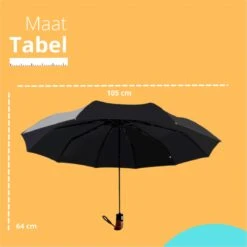 Bushifi Stormparaplu Paraplu - Opvouwbaar - Zwart - 10 Panelen - Polsband -Bol 1200x1200 1649