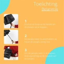 Bushifi Stormparaplu Paraplu - Opvouwbaar - Zwart - 10 Panelen - Polsband -Bol 1200x1200 1652