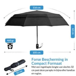 Volcan Stormparaplu Opvouwbaar - Stormparaplu's - Inklapbaar - Ø 105 Cm - Windproof Tot 100km P/u - Grote Paraplu - Automatisch - Zwart 14 Volcan Stormparaplu Opvouwbaar - Stormparaplu's - Inklapbaar - Ø 105 Cm - Windproof Tot 100km P/u - Grote Paraplu - Automatisch - Zwart -Bol 1200x1200 1670