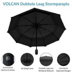 Volcan Stormparaplu Opvouwbaar - Stormparaplu's - Inklapbaar - Ø 105 Cm - Windproof Tot 100km P/u - Grote Paraplu - Automatisch - Zwart 19 Volcan Stormparaplu Opvouwbaar - Stormparaplu's - Inklapbaar - Ø 105 Cm - Windproof Tot 100km P/u - Grote Paraplu - Automatisch - Zwart -Bol 1200x1200 1675