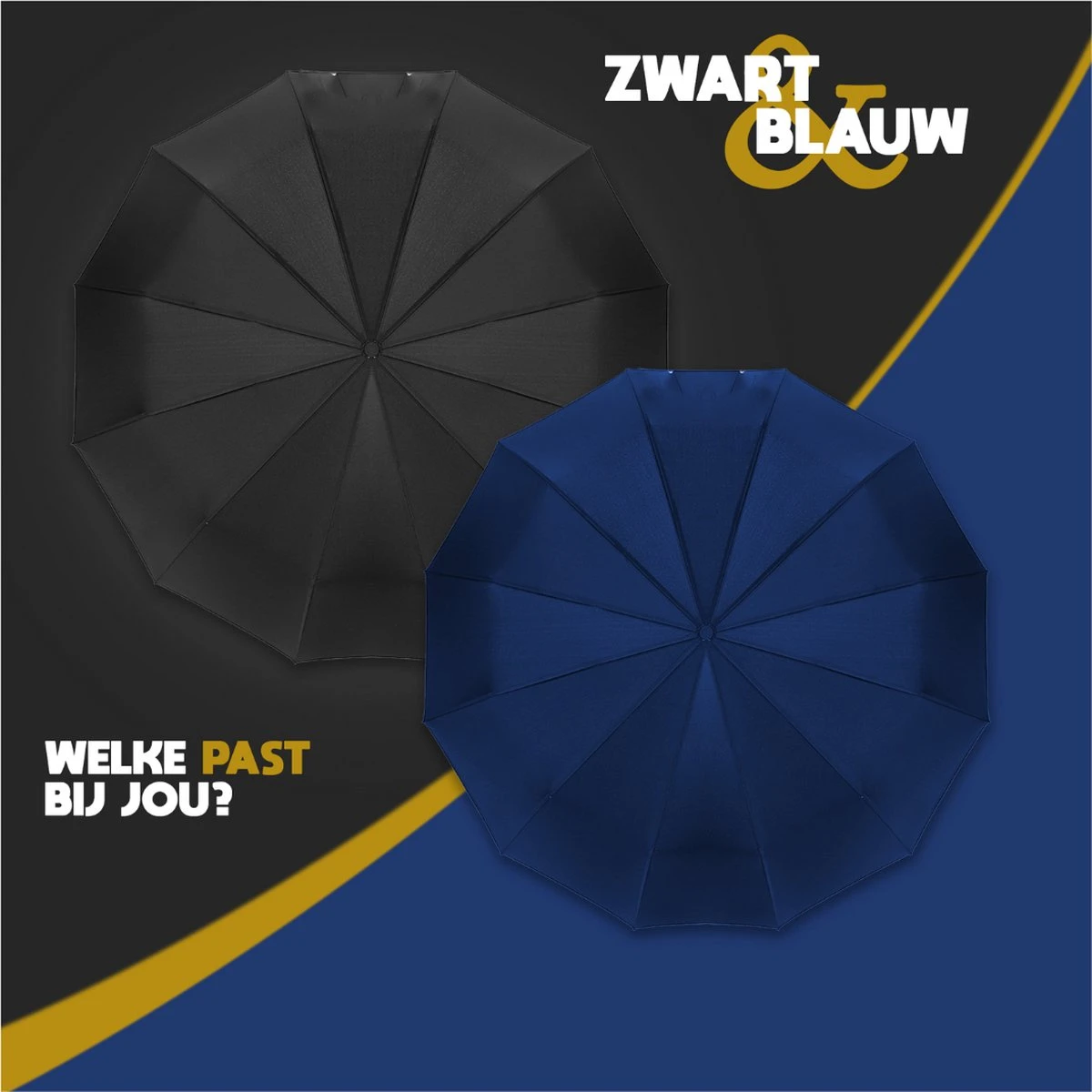 Stormparaplu Opvouwbaar - Paraplu - Automatische Stormparaplu - Tot 110km P/u Windproof - 12 Ribben 8 Stormparaplu Opvouwbaar - Paraplu - Automatische Stormparaplu - Tot 110km P/u Windproof - 12 Ribben - Afbeelding 6