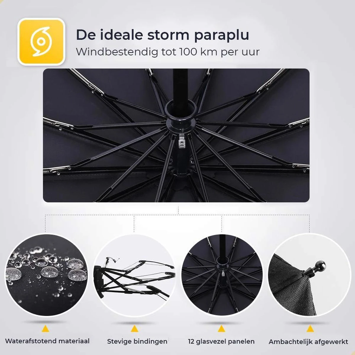 NovaQ Storm Paraplu Opvouwbaar - Paars - Polsband - Automatisch Uitklapbaar - Tot 100p/u Windproof - 110cm - 12 Panelen 10 NovaQ Storm Paraplu Opvouwbaar - Paars - Polsband - Automatisch Uitklapbaar - Tot 100p/u Windproof - 110cm - 12 Panelen - Afbeelding 8