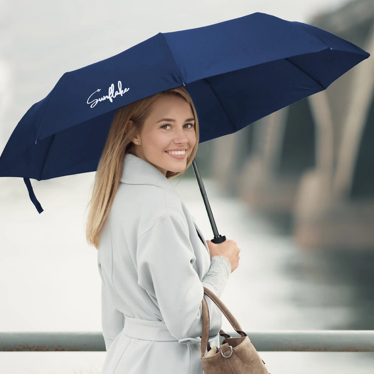 Sunflake Stormparaplu Opvouwbaar - Stormbestendig Tot 140km/u - Automatisch Uitklapbaar - Incl. Beschermhoes En Reisetui - Blauw 9 Sunflake Stormparaplu Opvouwbaar - Stormbestendig Tot 140km/u - Automatisch Uitklapbaar - Incl. Beschermhoes En Reisetui - Blauw - Afbeelding 7