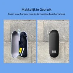 PLU - Paraplu - Opvouwbaar - Inklapbaar - Met Luxe Beschermhoes - Met Reisetui - Windproof - Fashionable - Lichtgewicht - Zwart -Bol 1200x1200 1744