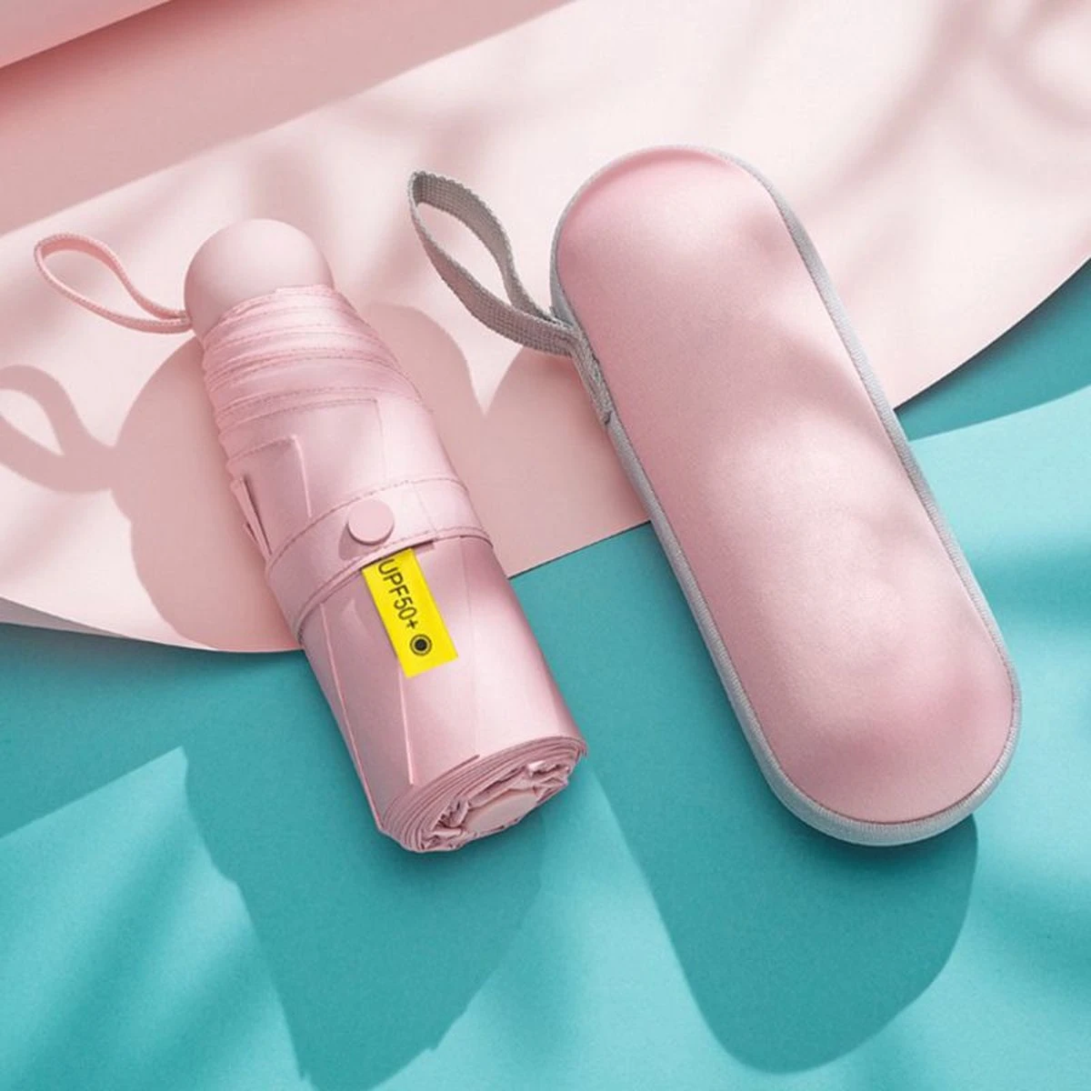 Merkloos TDR--Opvouwbare Paraplu -Windproof-Zonbescherming Anti-Uv UPF50 + Met Gratis Reisetui-roze 9 Merkloos TDR--Opvouwbare Paraplu -Windproof-Zonbescherming Anti-Uv UPF50 + Met Gratis Reisetui-roze - Afbeelding 7