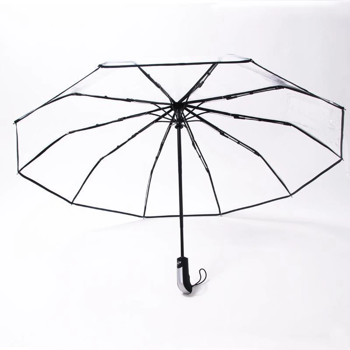 Opvouwbare Paraplu - Inklapbare Paraplu - Doorzichtig - Transparant - Ø105cm - Extra Groot - Automatisch - Umbrella - Transparent - Koepelparaplu - Volwassenen 4 Opvouwbare Paraplu - Inklapbare Paraplu - Doorzichtig - Transparant - Ø105cm - Extra Groot - Automatisch - Umbrella - Transparent - Koepelparaplu - Volwassenen - Afbeelding 2