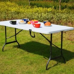 Casaria Tuintafel Opvouwbaar – Met Draaggreep 220x70 Cm – Wit -Bol 1200x1200 185