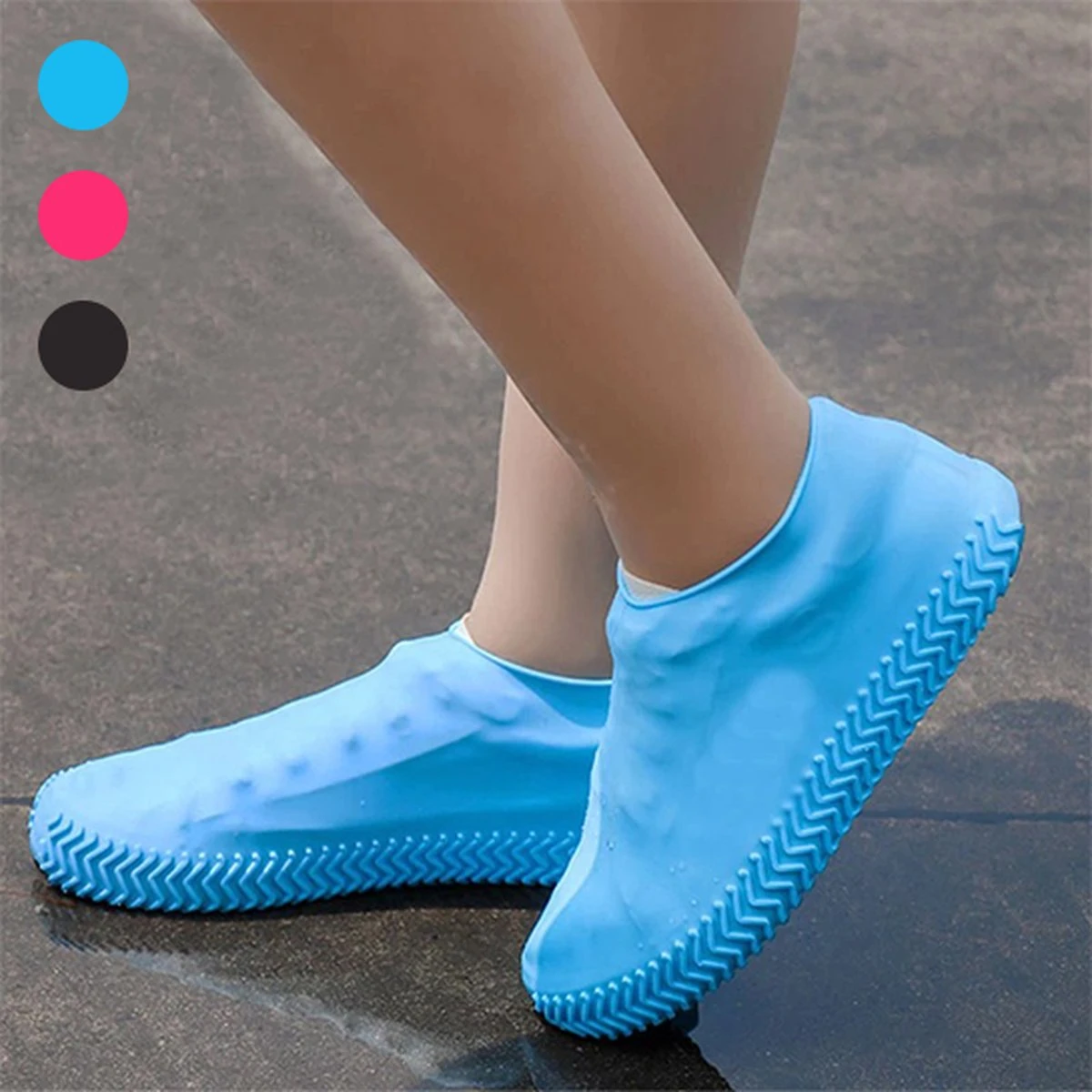 Merkloos Siliconen Regen Overschoenen - Schoencover - Zwart - Maat: 38/39 5 Merkloos Siliconen Regen Overschoenen - Schoencover - Zwart - Maat: 38/39 - Afbeelding 3