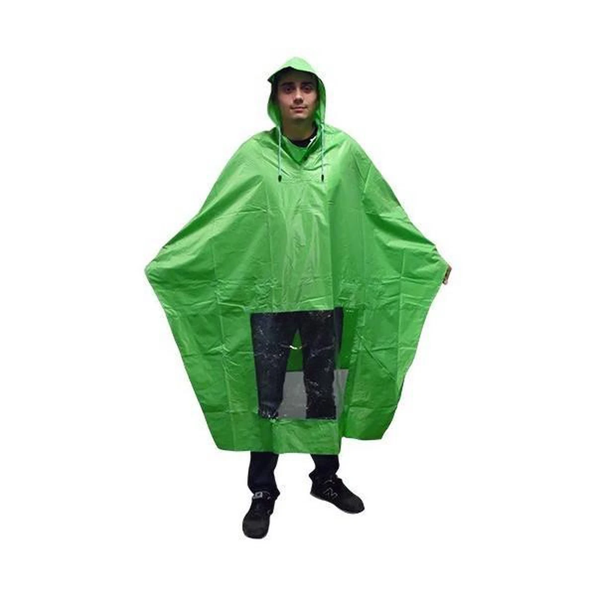 Poncho Regenponcho - Fietsponcho Fiets - Koplampproof Transparant- One Size Unisex Groen - Sport-Plein 4 Poncho Regenponcho - Fietsponcho Fiets - Koplampproof Transparant- One Size Unisex Groen - Sport-Plein - Afbeelding 2
