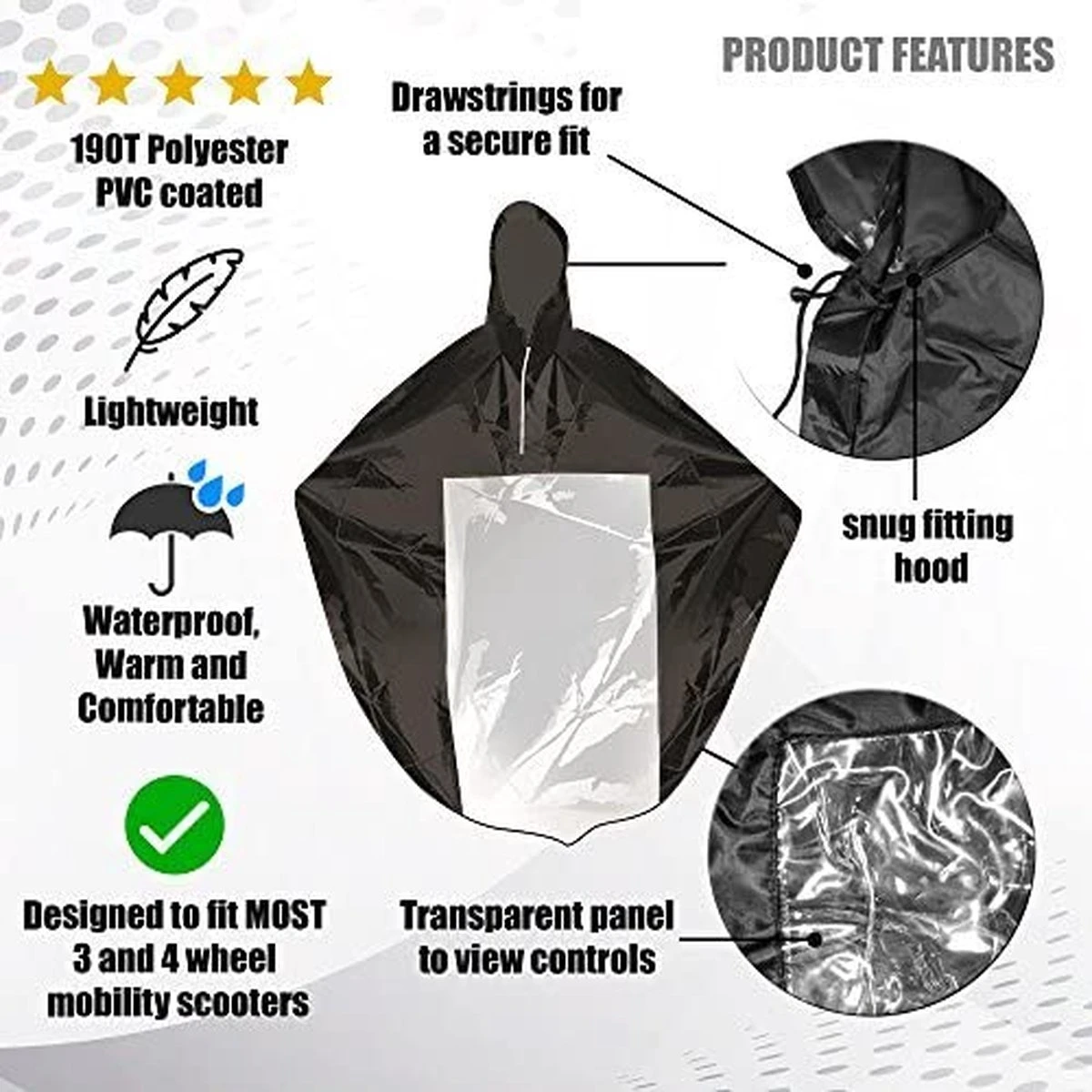 Merkloos Rolstoelhoes En Scootmobiel Hoes Poncho - Waterdicht - Deken Voetenzak Regencape Regenjas - Accessoires Hoes Rolstoel - Regenpak Regenjas - ONE-SIZE 5 Merkloos Rolstoelhoes En Scootmobiel Hoes Poncho - Waterdicht - Deken Voetenzak Regencape Regenjas - Accessoires Hoes Rolstoel - Regenpak Regenjas - ONE-SIZE - Afbeelding 3