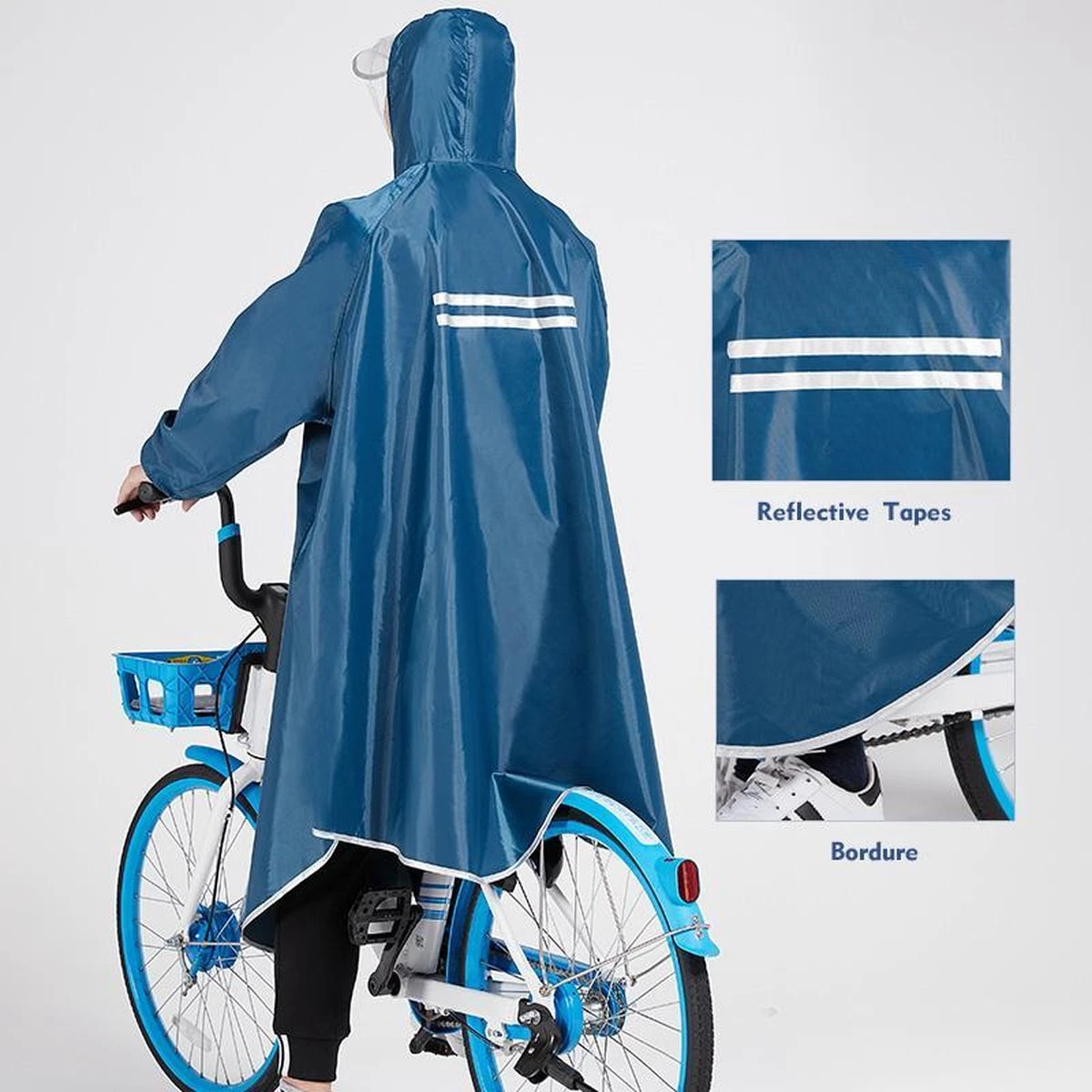 Fuegobird - Poncho Regenponcho - Fiets Wandel Motor - Outdoor Poncho - Kwaliteit Poncho - One Size - Unisex Cyan 4 Fuegobird - Poncho Regenponcho - Fiets Wandel Motor - Outdoor Poncho - Kwaliteit Poncho - One Size - Unisex Cyan - Afbeelding 2