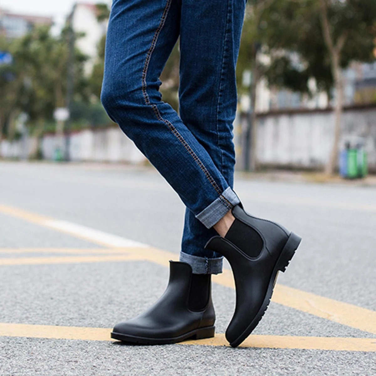 Geweo Regenlaarzen - Wellington Chelsea Laarzen - Kerstmis - Kerstfeest - Christmas Gift - Kort Boots - Waterdichte - Dames - Zwart - Maat 37 9 Geweo Regenlaarzen - Wellington Chelsea Laarzen - Kerstmis - Kerstfeest - Christmas Gift - Kort Boots - Waterdichte - Dames - Zwart - Maat 37 - Afbeelding 7