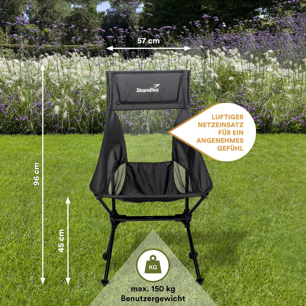 Skandika Campingstoel Compact – Campingstoelen - Campingstoel Tot 150 Kg Belastbaar - Kampeerstoel, Visstoel, Kleine Pakmaat, Opvouwbaar, Stabiel, Licht, Comfortabel Gepolsterd – Draagtas Meegeleverd - Vouwstoel – Zwart 5 Skandika Campingstoel Compact – Campingstoelen - Campingstoel Tot 150 Kg Belastbaar - Kampeerstoel, Visstoel, Kleine Pakmaat, Opvouwbaar, Stabiel, Licht, Comfortabel Gepolsterd – Draagtas Meegeleverd - Vouwstoel – Zwart - Afbeelding 3