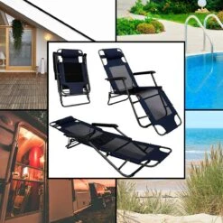 Ligstoel 180x60cm - Opvouwbaar Campingstoel Ligbed Strandstoel Tuinstoel Vouwligstoel Blauw -Bol 1200x1200 224