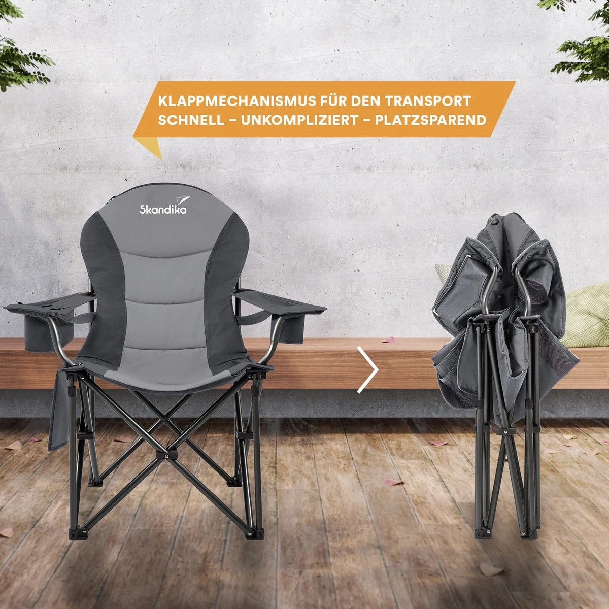Skandika Relax Comfort Campingstoel - Campingstoel Opvouwbaar - Comfortabele Klapstoel Met Drinkhouder En Koelvak, Tot Max. 160 Kg, Opvouwbaar, Lichtgewicht | Vouwstoel Voor Kamperen, Camping, Festival, Vissen – Grijs 6 Skandika Relax Comfort Campingstoel - Campingstoel Opvouwbaar - Comfortabele Klapstoel Met Drinkhouder En Koelvak, Tot Max. 160 Kg, Opvouwbaar, Lichtgewicht | Vouwstoel Voor Kamperen, Camping, Festival, Vissen – Grijs - Afbeelding 4