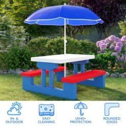 Merkloos Kinder Picknicktafel Met Parasol - Blauw 13 Merkloos Kinder Picknicktafel Met Parasol - Blauw -Bol 1200x1200 267