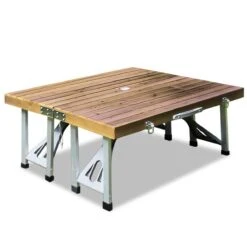 Merkloos Deuba Picknicktafel Campingtafel - Opvouwbaar Voor 4 Personen - Hout En Aluminium -Bol 1200x1200 312