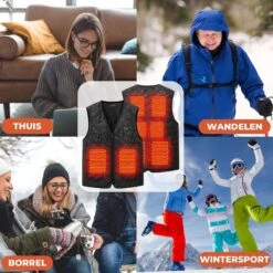 Basila® V-Hals Bodywarmer Met Powerbank - L - 8 Zones - Tot 60 °C - Thermo Kleding - Heated Vest - Elektrische Kleding - Thermo Vest - Verwarmde Vest - Verwarmde Kleding -Bol 1200x1200 35