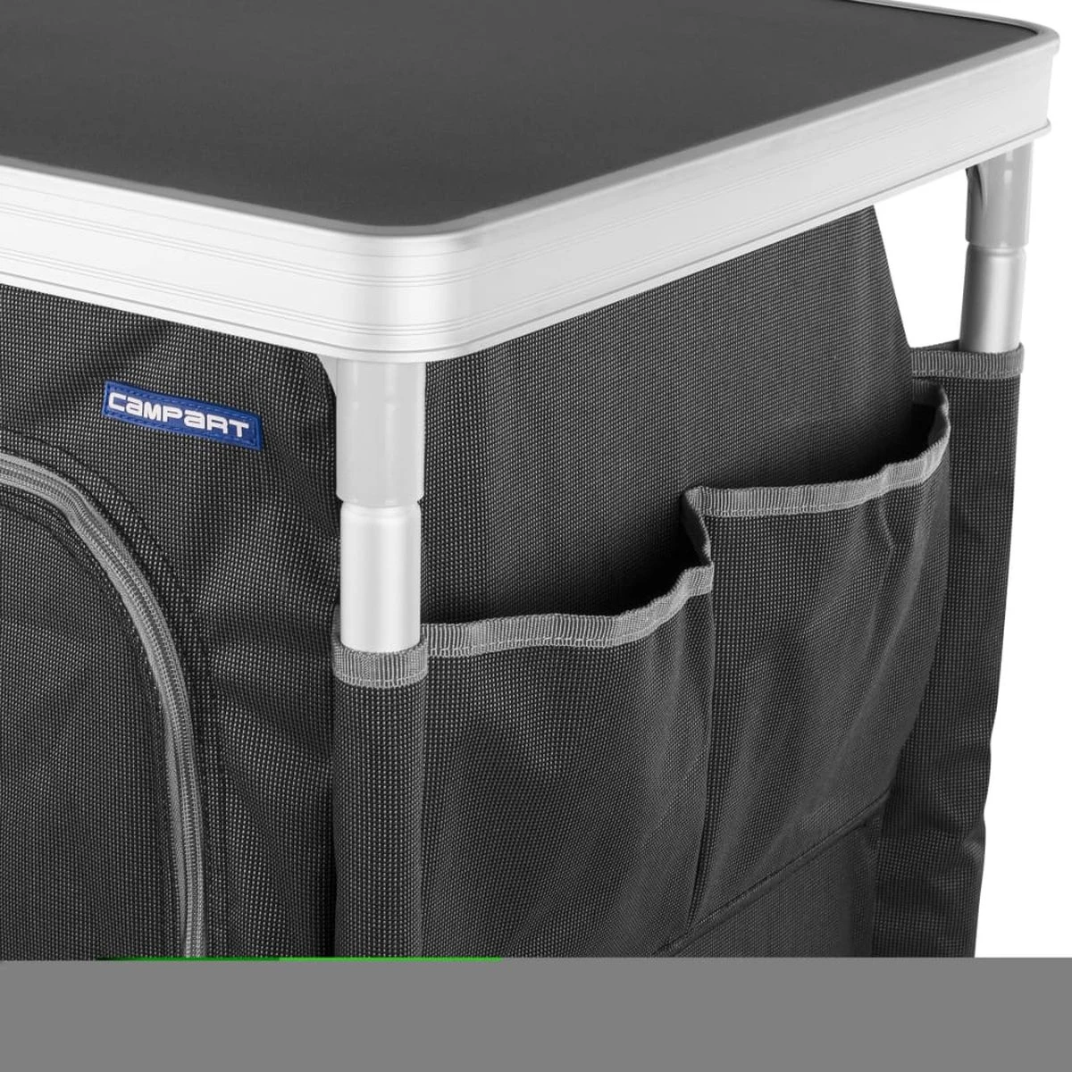 Campart Campingkast CU-0719 – Opvouwbaar En Verstelbaar - 4 Verstelbare Poten - 3 Lagen - Aluminium Frame - Grijs 8 Campart Campingkast CU-0719 – Opvouwbaar En Verstelbaar - 4 Verstelbare Poten - 3 Lagen - Aluminium Frame - Grijs - Afbeelding 6