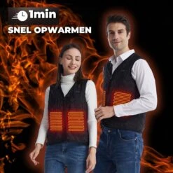 Basila® V-Hals Bodywarmer Met Powerbank - L - 8 Zones - Tot 60 °C - Thermo Kleding - Heated Vest - Elektrische Kleding - Thermo Vest - Verwarmde Vest - Verwarmde Kleding -Bol 1200x1200 37