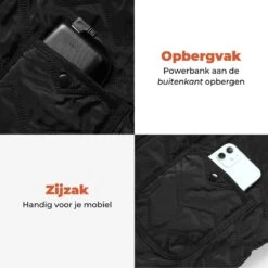 Basila® V-Hals Bodywarmer Met Powerbank - L - 8 Zones - Tot 60 °C - Thermo Kleding - Heated Vest - Elektrische Kleding - Thermo Vest - Verwarmde Vest - Verwarmde Kleding -Bol 1200x1200 38