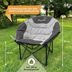 Skandika Moonchair Sirkka – Campingstoelen – Klapstoel – Vouwstoel – Kampeerstoel - Grote, Comfortabele, Campingstoel Opvouwbaar, Gepolsterd, Koelvak, Drinkhouder, Draaggreep En Draagtas, Antislipvoetjes - Max. 150 Kg – Zwart/grijs 16 Skandika Moonchair Sirkka – Campingstoelen – Klapstoel – Vouwstoel – Kampeerstoel - Grote, Comfortabele, Campingstoel Opvouwbaar, Gepolsterd, Koelvak, Drinkhouder, Draaggreep En Draagtas, Antislipvoetjes - Max. 150 Kg – Zwart/grijs -Bol 1200x1200 386