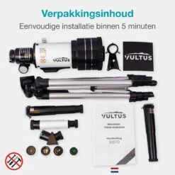 Vultus Telescoop - 150x Vergroting - Sterrenkijker Voor Kinderen/Beginners En Volwassenen - Inclusief Statief En Draagtas - Vultus 30070 - Wit -Bol 1200x1200 534
