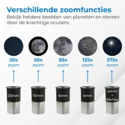 Nuvance - Telescoop - 375x Vergroting - Sterrenkijker Volwassenen / Kinderen - Inclusief Statief En Draagtas - Astronomie En Sterrenkunde - Nachtkijker -Bol 1200x1200 566
