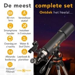 RP® Telescoop 375x Zoom Incl 4 Lenzen En Filterset - Sterrenkijker Volwassenen / Gevorderden - Verstelbaar Statief - Afstandsbediening, Planisfeer, Leerboek En Smartphone Adapter + Poster - CARBON 23 RP® Telescoop 375x Zoom Incl 4 Lenzen En Filterset - Sterrenkijker Volwassenen / Gevorderden - Verstelbaar Statief - Afstandsbediening, Planisfeer, Leerboek En Smartphone Adapter + Poster - CARBON -Bol 1200x1200 640