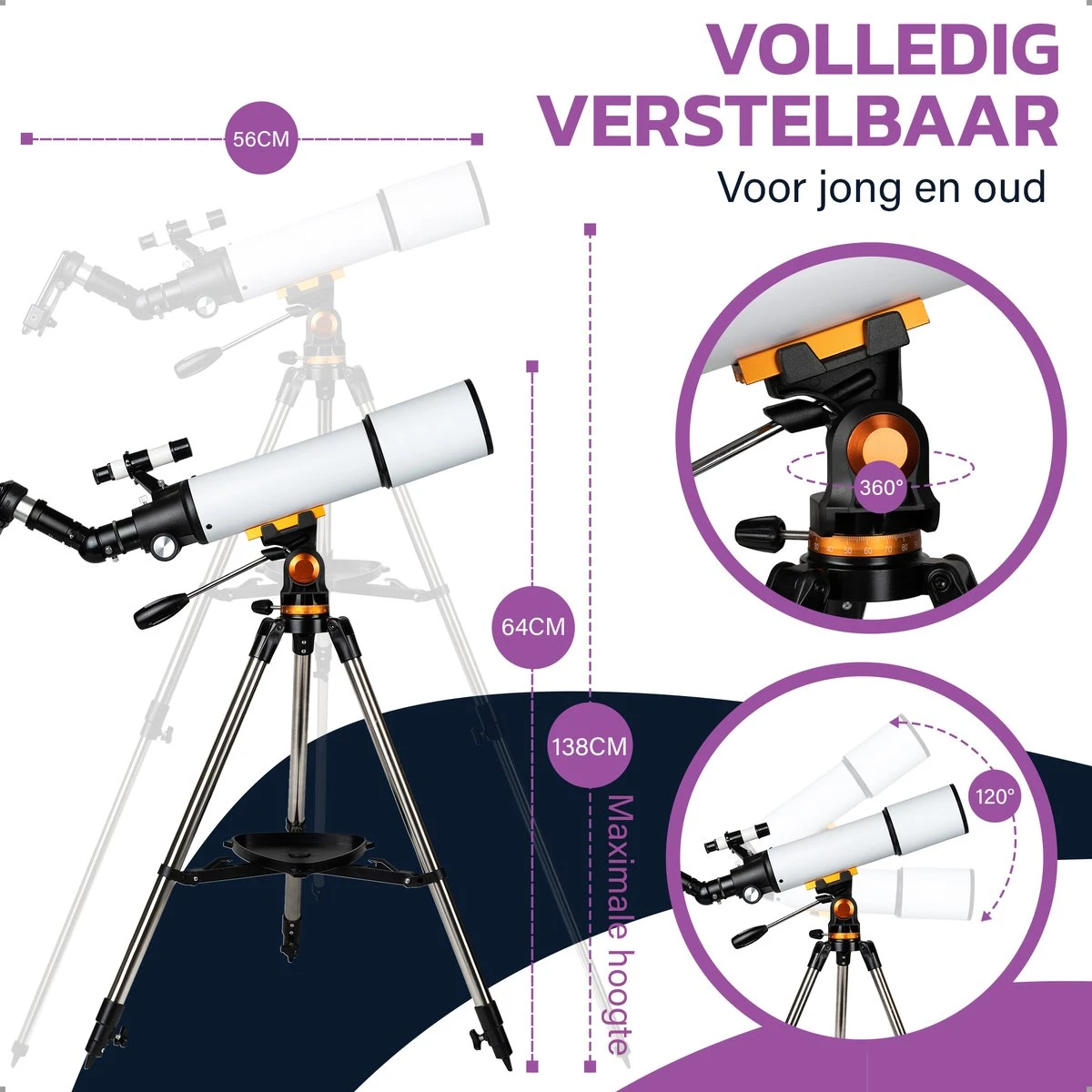 Telescoop Deluxe - Sterrenkijker - Astronomie - Nachtkijker - Sterrenkunde - Waterproof - Geschikt Voor Volwassenen En Kinderen 10 Telescoop Deluxe - Sterrenkijker - Astronomie - Nachtkijker - Sterrenkunde - Waterproof - Geschikt Voor Volwassenen En Kinderen - Afbeelding 8