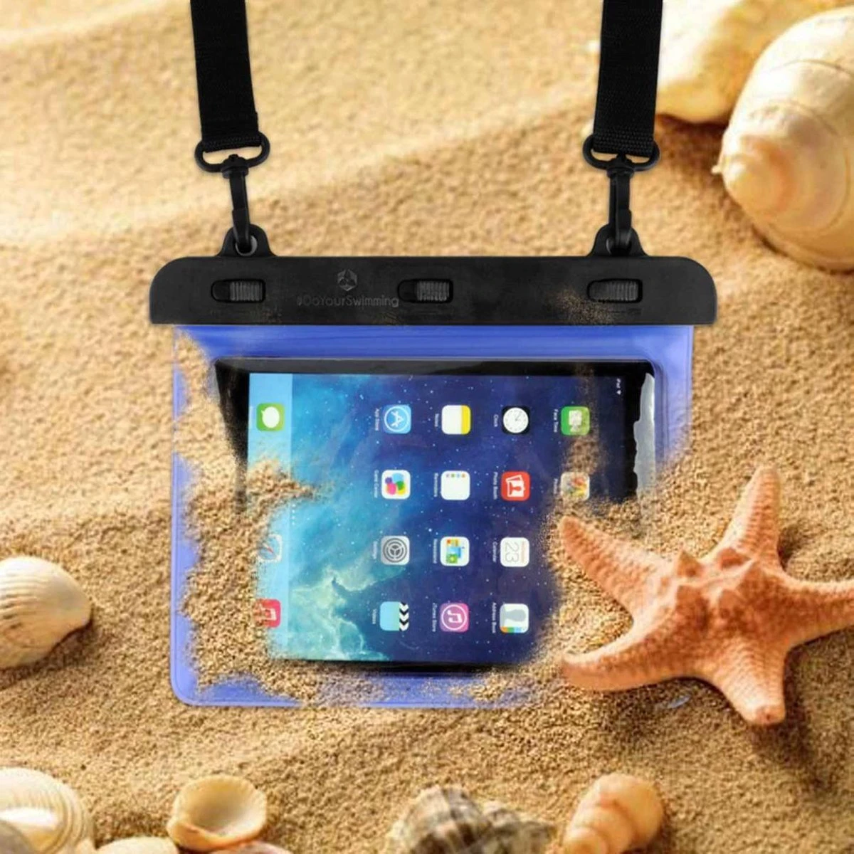 #DoYourSwimming - Beschermhoes, Beachbag Voor Mobiele Telefoons & Tablet 9,7" Tot 10,6 - »Nautilus« - Outdoor Voor Op Het Strand - Waterdicht Tot 5m - Blauw 5 #DoYourSwimming - Beschermhoes, Beachbag Voor Mobiele Telefoons & Tablet 9,7" Tot 10,6 - »Nautilus« - Outdoor Voor Op Het Strand - Waterdicht Tot 5m - Blauw - Afbeelding 3