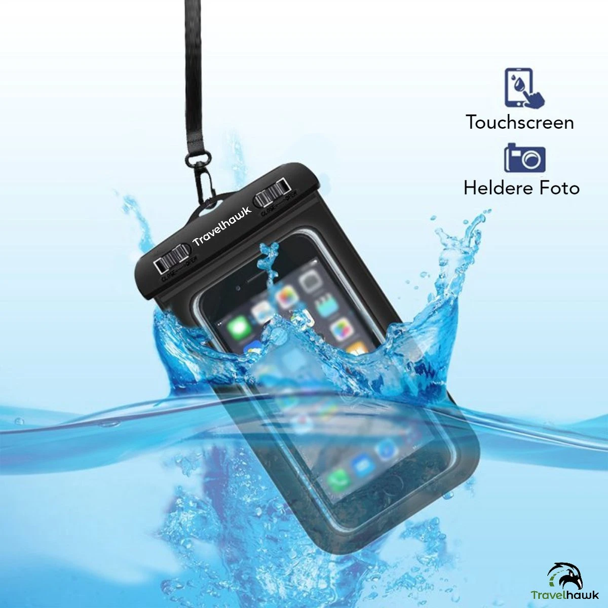 Travelhawk Waterdichte Telefoonhoesjes - Onderwater Hoesje Telefoon - Waterdichte Telefoonzakje - Geschikt Voor Alle Smartphones - Ook Voor Paspoort & Betaalpassen - Zwart 7 Travelhawk Waterdichte Telefoonhoesjes - Onderwater Hoesje Telefoon - Waterdichte Telefoonzakje - Geschikt Voor Alle Smartphones - Ook Voor Paspoort & Betaalpassen - Zwart - Afbeelding 5