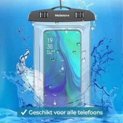 Mobstore Waterdichte Telefoonhoesjes Transparant - Onderwater Hoesje Telefoon - Geschikt Voor Alle Smartphones - Ook Voor Paspoort & Betaalpassen – Waterdichte Telefoonzakje -Bol 1200x1200 695